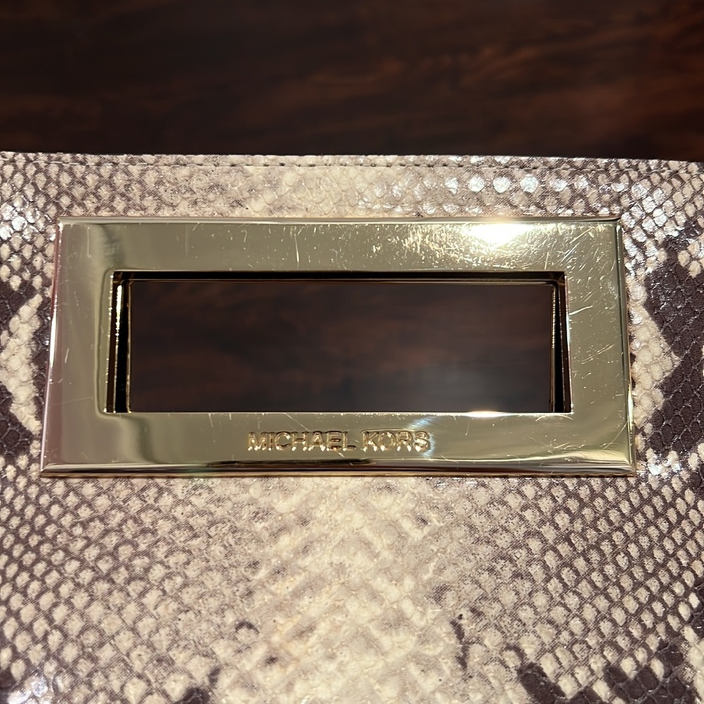Michael Kors Python Embosses Clutch Bag Magnetic … - image 2